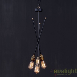 PENDUL DESIGN VINTAGE ATOM CEILING LIGHT F021 102 MATTE JET BLACK SW 45497 universul-luminii.ro