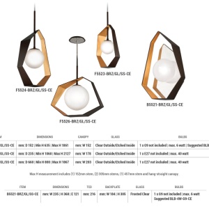 Pendul elegant realizat manual, design modern, ORIGAMI big - Img 6
