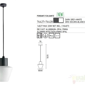 Pendul exterior 74427+glob 74428 Mistu 178337 universul-luminii.ro