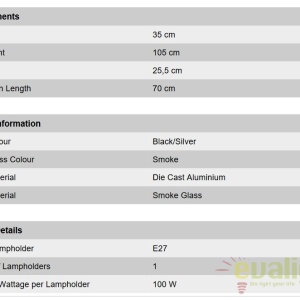 Pendul exterior stil clasic IP43 Hermine AL 11K/82542/A schwarz-silber OR 47447 universul-luminii.ro