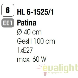 Pendul inaltime reglabila Grado HL 6-1525/1 Patina OR 62207 universul-luminii.ro