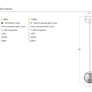 Pendul LED de design modern EDEM 1 BK - Img 3