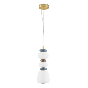 Pendul LED decorativ ceramic maro, albastru, alb, PALO II