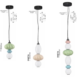 Pendul LED decorativ ceramic Verde, Albastru, Alb, ONETA 168457 universul-luminii.ro