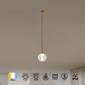Pendul LED design decorativ ANDROMEDA auriu/clar - Img 5
