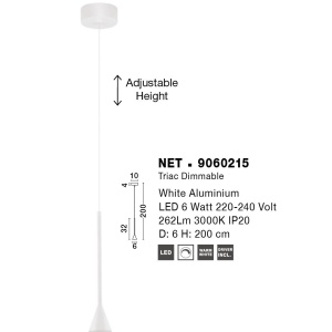Pendul LED design minimalist NET alb - Img 6