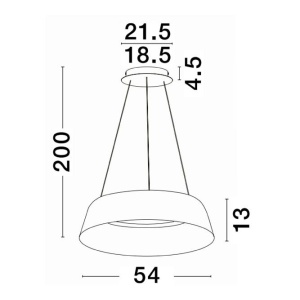 Pendul LED dimabil design modern ALBA negru 54cm 115437 universul-luminii.ro