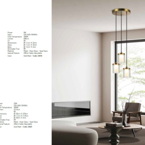 Pendul LED dimabil design modern decorativ Luxury auriu 64057 universul-luminii.ro