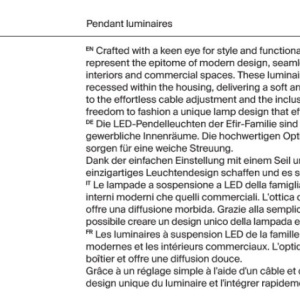 Pendul LED iluminat design tehnic Efir D-10,5cm 33W alb 227407 universul-luminii.ro