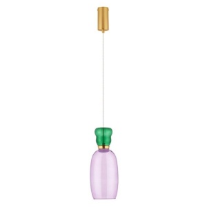 Pendul LED, Lustra design modern Pluma verde/ violet
