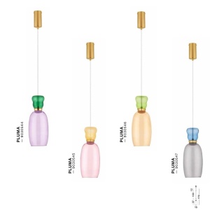 Pendul LED, Lustra design modern Pluma verde/ violet 228727 universul-luminii.ro