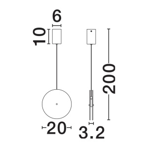 Pendul LED metal negru cu sticla champagne, HALLEY - Img 10