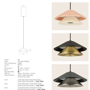 Pendul LED modern 7W PINK-BEIGE ZB-25346 171117 universul-luminii.ro