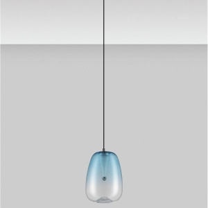 Pendul LED modern, Metal, Sticla, Albastru deschis, OBLO 168497 universul-luminii.ro