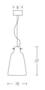 Pendul, Lustra suspendata 1XE27 Indi alb 18cm - Img 4