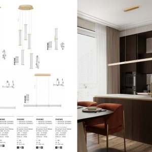Pendul, Lustra suspendata LED 2700K PHEME auriu periat - Img 9