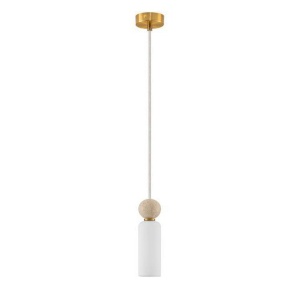 Pendul Metal, Auriu, Travertin, Sticla, FILOMENA