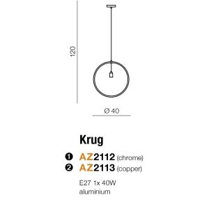 Pendul minimalist design retro KRUG crom - Img 3