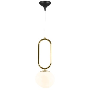 Pendul modern cu abajur asimetric din sticla suflata, Shapes 27 93217 universul-luminii.ro