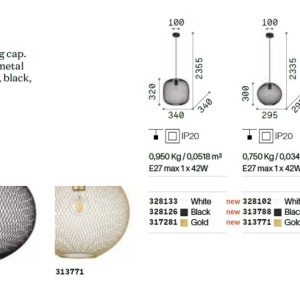 Pendul modern design decorativ Net sp1 d24 auriu - Img 2