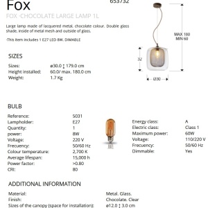 Pendul modern dimabil Fox diametru 30cm SV-653732 88757 universul-luminii.ro
