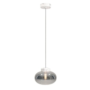 Pendul modern din sticla si marmura MOONSTONE fumuriu, alb