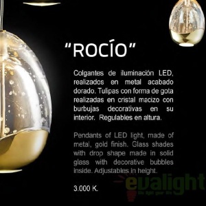 Pendul modern LED diametru 9cm ROCIO auriu 784347 59897 universul-luminii.ro