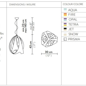 Pendul modern realizat manual Goccia prisma 124747 universul-luminii.ro