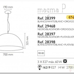 Pendul modern XL diametru 70cm Magma P 29468 46797 universul-luminii.ro