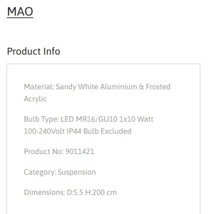 Pendul stil minimalist protectie IP44, MAO, NVL-9011421 247657 universul-luminii.ro