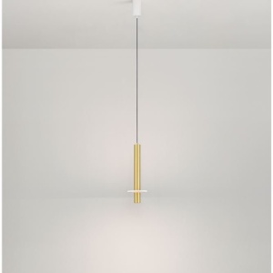 Pendul tub subtire aluminiu auriu si alabastru LED NOEMI - Img 4