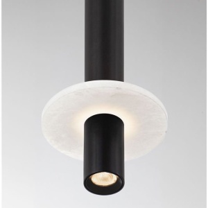 Pendul tub subtire aluminiu negru si alabastru LED NOEMI