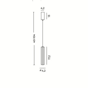 Pendul tub subtire auriu LED CCT DAMI 1 12W - Img 2