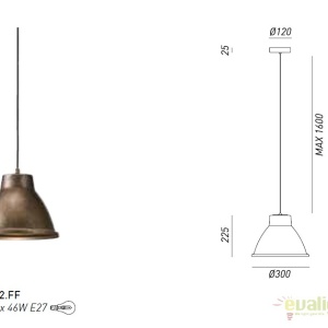 Pendul Vintage, Industrial Style diam.30cm, Loft 269.12.FF 44457 universul-luminii.ro