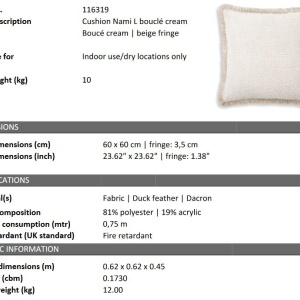 Perna decorativa LUX Nami L, 60x60cm - Img 3