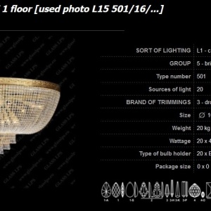 Plafoniera cristal Bohemia, L15 501/20/3; F 1 floor - Img 5