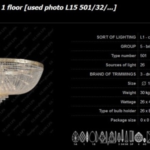 Plafoniera cristal Bohemia L15 501/26/3; F 1 floor - Img 4