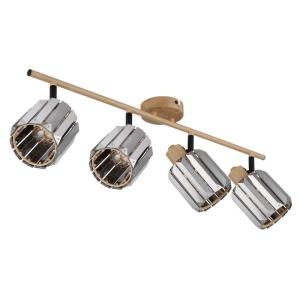 Plafoniera, Cristal K9 fumuriu, 4xE14, Run 80040446 GL 171077 universul-luminii.ro