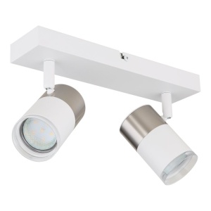 Plafoniera cu 2 Spoturi directionabile BRISBON nickel/alb 157977 universul-luminii.ro