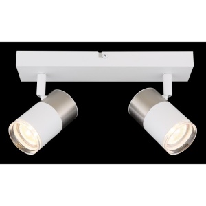 Plafoniera cu 2 Spoturi directionabile BRISBON nickel/alb 236297 universul-luminii.ro