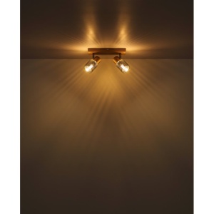 Plafoniera cu 2 Spoturi directionabile metal cafea SATELLA 249727 universul-luminii.ro