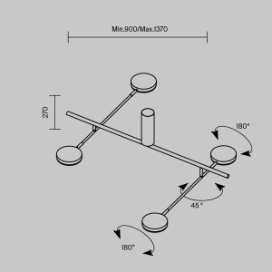 Plafoniera cu 4 spoturi LED directionabile Fad 64847 universul-luminii.ro