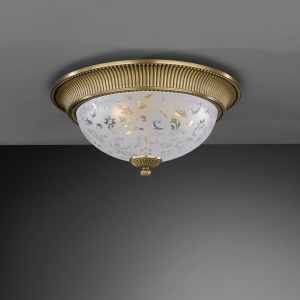 Plafoniera design clasic din alama si sticla diametru 40cm, 6202 102257 universul-luminii.ro