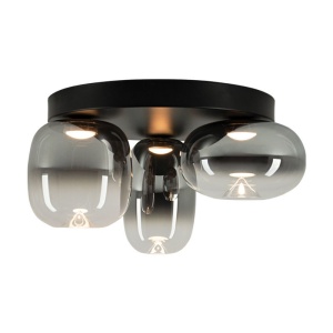 Plafoniera design decorativ VITRO negru/gri fumuriu - Img 2