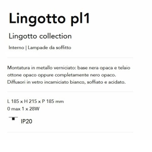 Plafoniera design modern Lingotto pl1 negru 141207 universul-luminii.ro