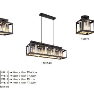 Plafoniera design modern Mathilde negru mat - Img 6