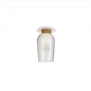 Plafoniera design modern Nora alb/ lemn