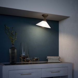 Plafoniera din alama si sticla design vintage Sofia - Img 12