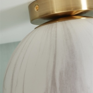 Plafoniera din sticla cu aspect de marmura Carrara 22cm 100047 universul-luminii.ro