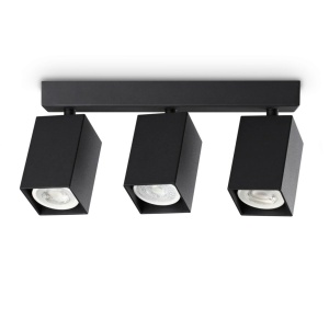 Plafoniera DYNAMITE PL3 LINEAR SQUARE NERO